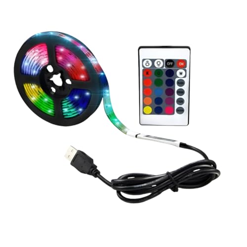 Fita Led 5050 Rgb Controle Remoto 2metros 5v Usb Para Televisão Computador Carro