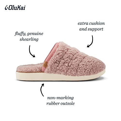 OLUKAI Pupu Mua Women's Slipper, Cozy Slip-On Shoes, Genuine Shearling & Premium Nubuck Leather4