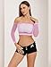 LemonGirl Women Fishnet Tube Top Lingerie Babydoll Chemise Mesh Long Sleeve Tops US2-16 Pink