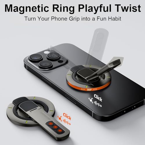 Image of Adofys Fidget Grip Stand Compatible with MagSafe [Strong Magnetic Hold] 360 Adjustable Phone Kickstand Compatible with iPhone 16e /16 /15 /14 /13 /12&Samsung, All Smartphones