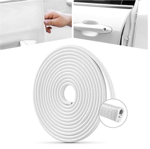 MSMDG Protector de Borde demarco de Puerta de Coche U Forma para BMW 1 3 5 6 Z4 X1 X3 X5 Series E82 E87 E88 E89 E90 E91 E92, Tira de Sellado de Goma, Sello Parachoques,B/White