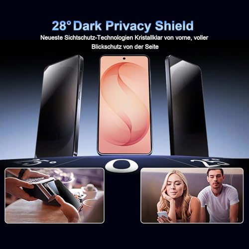 Image of OneFish Privacy Screen Protector Designed Compatible with Samsung Galaxy S26 Plus, 9H Tempered Glass, Scratch Resistant Bubble Free, Easy Installation, Auto Dust-Elimination 2 Pack