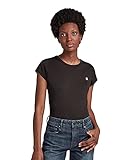 Rundhalsausschnitt G-STAR RAW Damen T-Shirt Eyben Slim R TWmn S/S, Schwarz (Black 990), 40 (Herstellergröße:L)