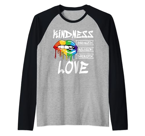 Kindness Equality Inclusion Diversity Love Camiseta Manga Raglan
