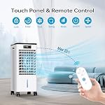 Feculs portatif Air Conditionneurs Pas de Windows nécessaire, 3-IN-1 Refroidisseur de marais, évaporateur Air Plus cool. 4 Modes & 3 Vitesses, 2-Gal Réservoir d'eau pour le refroidissement long, Max 20 FT/S Télécommande, 12 Heures