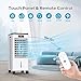 Feculs Portable Air Conditioners No Windows Needed, 3-IN-1 Swamp Cooler, Evaporative Air Cooler, 4 Modes & 3 Speeds, 2-Gal Water Tank for Long Cooling, Max 20 FT/S Remote Control, 12 Hours Timer