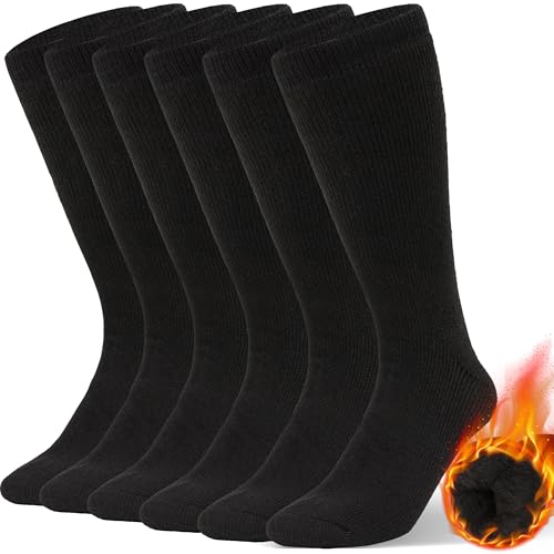Image of Alvada Mens Merino Wool Crew Socks Thermal and Warm Socks for Winter Work Hiking Running 3 Pairs