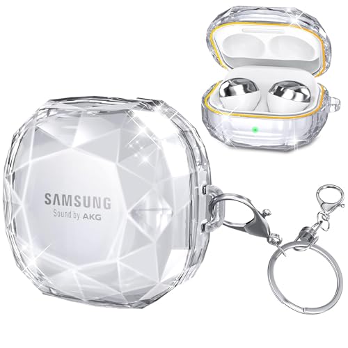 Samsung Galaxy Buds 2 Pro/Galaxy Buds 2/Galaxy Buds Pro/Galaxy Buds Live/Galaxy Buds FE�p�N���A�P�[�X �L�[�`�F�[���t�� (�N���A)