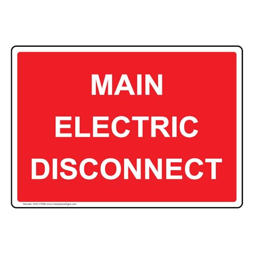 Étiquette déconnexion électrique 12,7x8,9 cm ComplianceSigns autocollante lot de 4