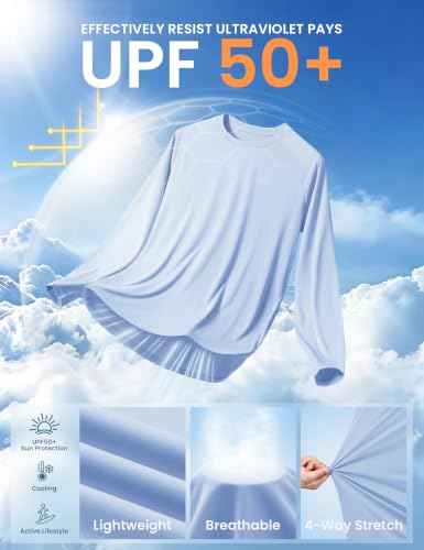 Image of MLYENX 7 Pack Long Sleeve Shirts for Men Sun Protection Quick Dry