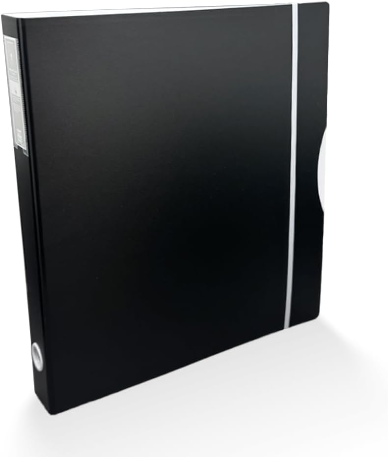 14x17 Oversize Art Portfolio Binder – Archival Large Document Organizer with Flat Page Layout, Back-Mounted 1.5” D-Ring, and Customizable Label Pocket Inserts by Keepfiling, 1 Binder