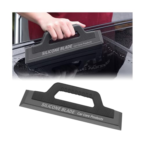 Moioee Car Window Squeegee, Soft Silicone 11.8 Inches Vehicle Cleaning Water Blade with Handle, One-Piece Auto Glass Water Wiper, Water Scraper Cleaner for Shower Doors Mirror, Drying Use