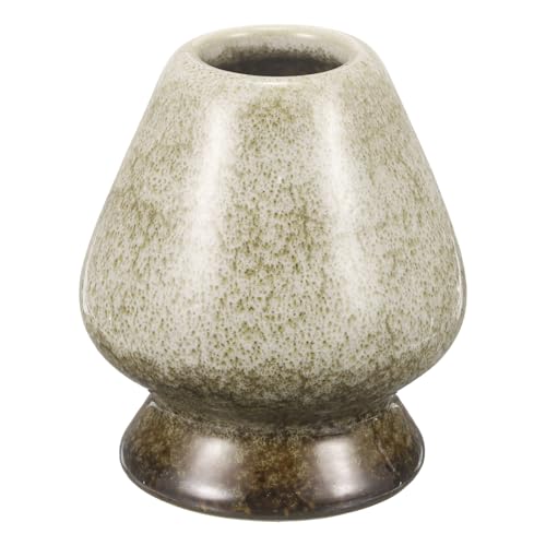 Image of HARFINGTON Ceramic Chasen Stand 70mm Matcha Whisk Holder Teas Set Whisks Stand Traditional Matcha Tea Chasen Holder Tea Set Accessories for Tea Tasting, Yellow