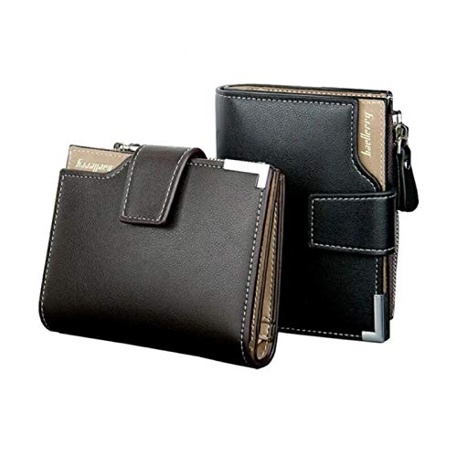 Carteira Masculina De Couro Cartão Zíper Baellerry