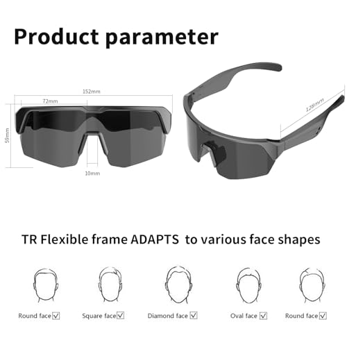 Image of Sports Smart Glasses, Running Sunglasses for Women & Men, Polarized Bluetooth Cycling Glasses, Built-in Mic & Open Ear Music Speakers, Voice Assistant, UV Protection for Outdoor Activities (Siliver)