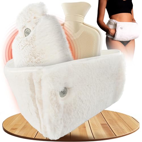 KUNU® original Wärmflaschengürtel - inkl. Geschenkverpackung - premium Wärmflasche mit extra Bezug - extra langer 130cm perioden Wärmegürtel -...