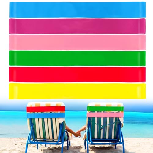 gyoyede 6 Pack Towel Bands Towel Bands for Cruise Beach Sun Lounger Pool Chairs Extra Durable Towel Clips for Chairs Cruise No Snapping Cruise Ship & Beach Essentials
