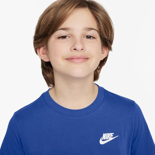 Nike Unisex Kinder K NSW Tee Emb Futura Lbr Shirt, Game Royal, 8-9 Jahre EU