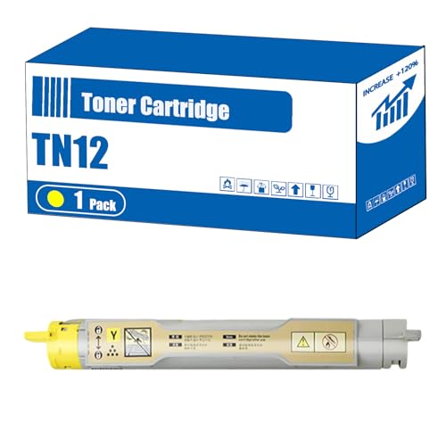 Compatible for Brother TN12 Toner Cartridge HL-4200CN MFC-4318 Printers, High Yield 9000 Pages, Accurate Imaging Rich Colors (1 Pack Yellow)