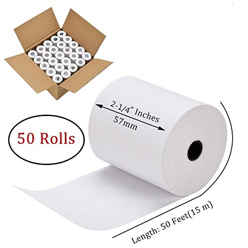 RyhamPaper Thermal Receipt Paper, Thermal Paper 2 1/4" x 50' Pos Receipt Paper, 200 rolls Cash Register Roll - Thumbnail 2