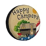 Spare Tire Cover Happy Camper Wheel Tire Cover Waterproof Sun Protection Universal...