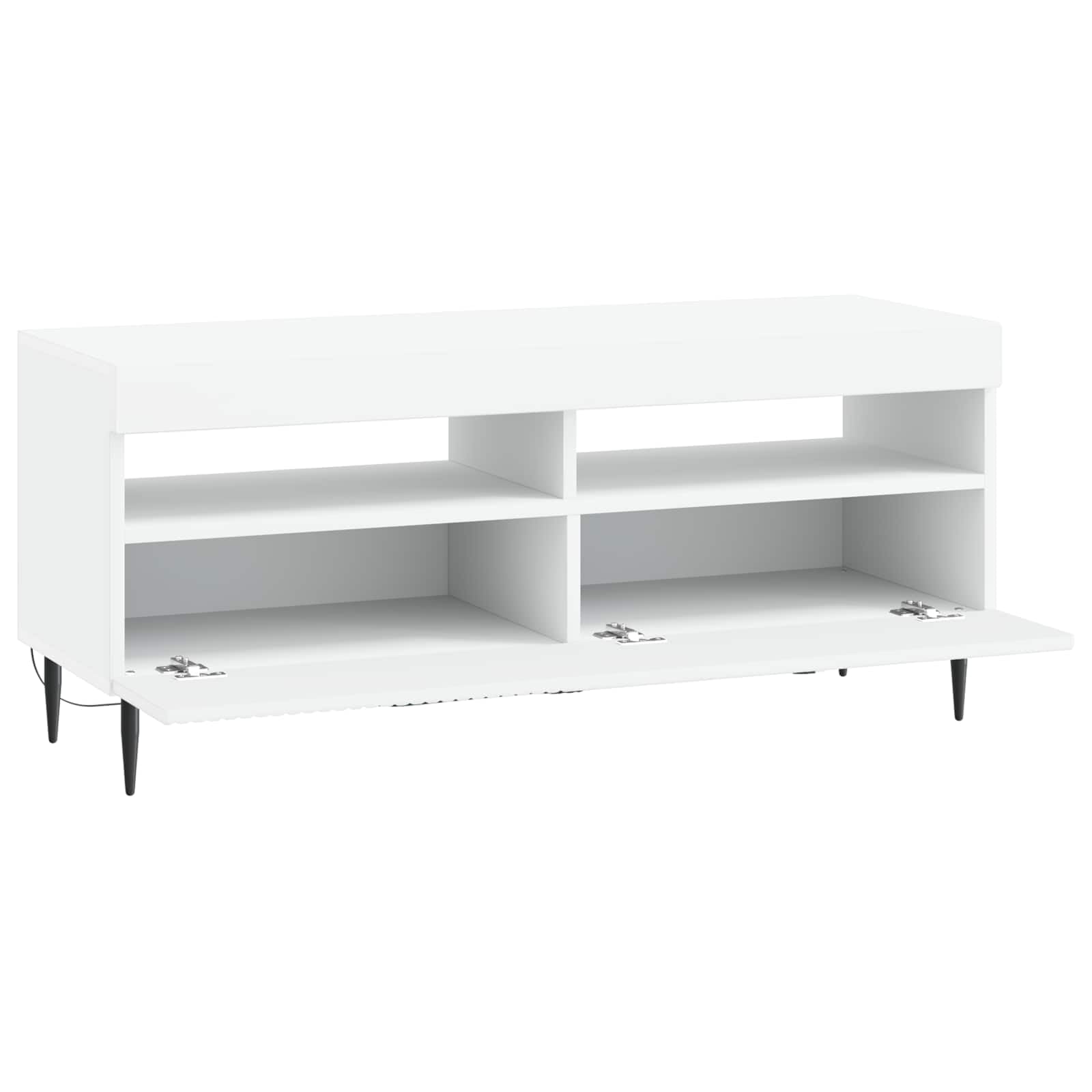 Mobile TV LED Bianco in Legno Ingegnerizzato, Design Sottile Salvaspazio