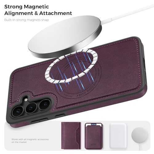 Coque cuir Samsung S25 fine protectrice antichoc et magnétique pour chargement sans fil 6.2"