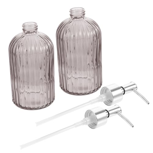 ZHIQISHI Pump Bottle, 2pcs Glass Cosmetic Bottle Lotion