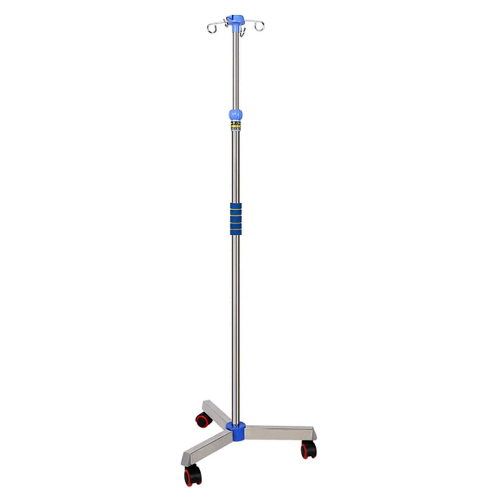 Soporte para suero con Ruedas, Soporte de Acero Inoxidable para infusión, Altura Ajustable, Soporte para Bolsa de suero con Ganchos para Hospital, hogar, clínica, 2 Ganchos