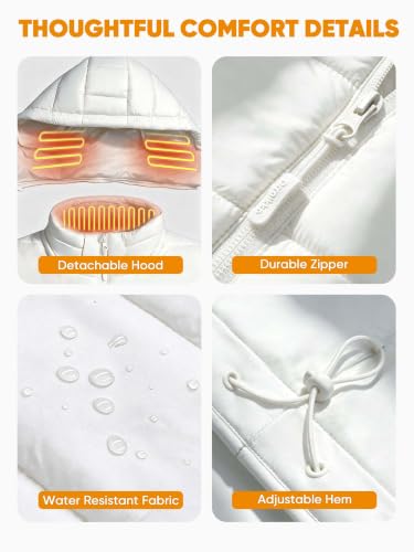 Image of [2026 All-New] Heated Vest Women - Detachable Heated Hood, With 7.4V 16000mAh Battery Pack, Womens Heated Vest
