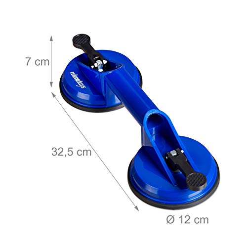 Relaxdays Ventosas para cristales: evite caídas al elevar paneles de 80 kg 5