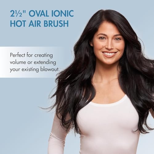 BaBylissPRO Nano Titanium Oval Ionic Hot Air Styler Blow out Hair Dryer Brush with Boar and Nylon Bristles