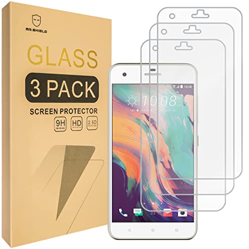 Mr.Shield [3-PACK] Designed For HTC Desire 10 Pro [Tempered Glass] Screen Protector with Lifetime Replacement