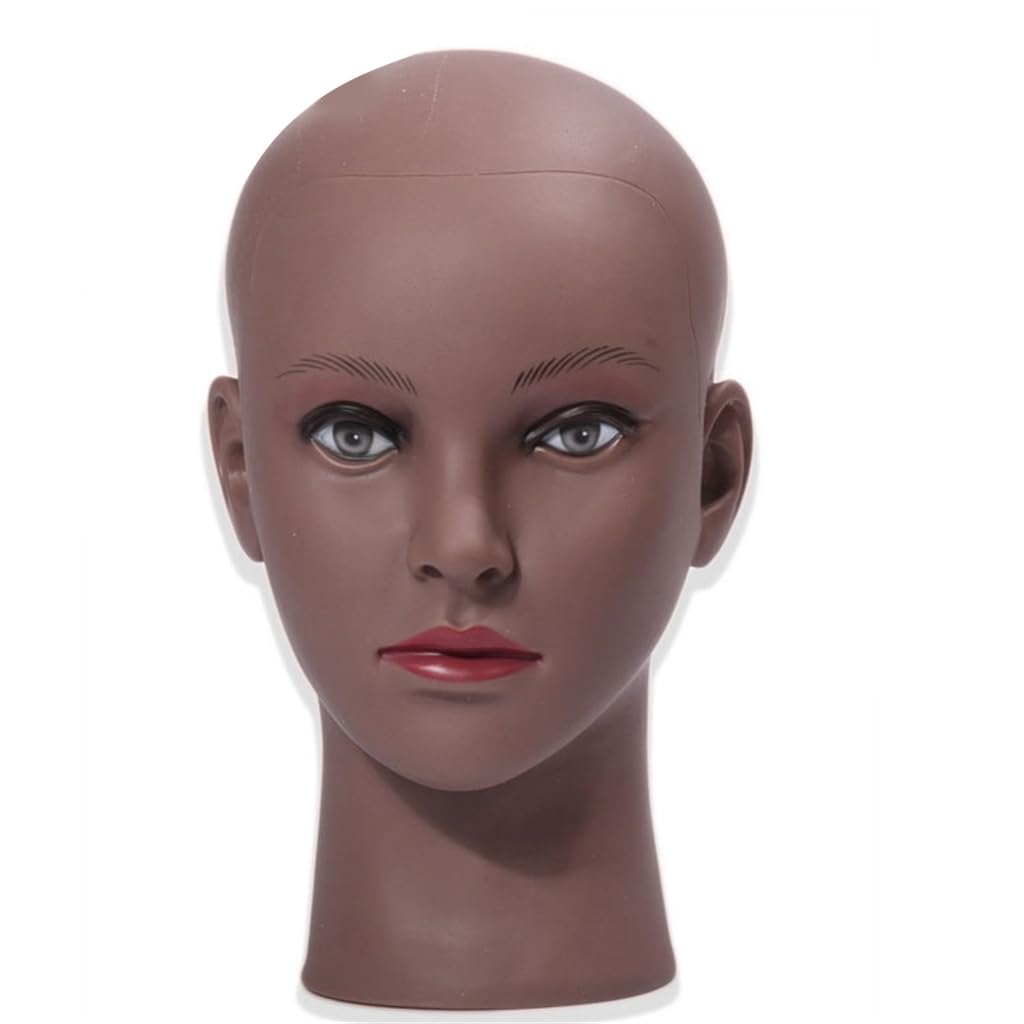 Gmbylby Women's Style B B Display Head Model Wigs Bald Mannequin Manikin With Eyelashes For Making
