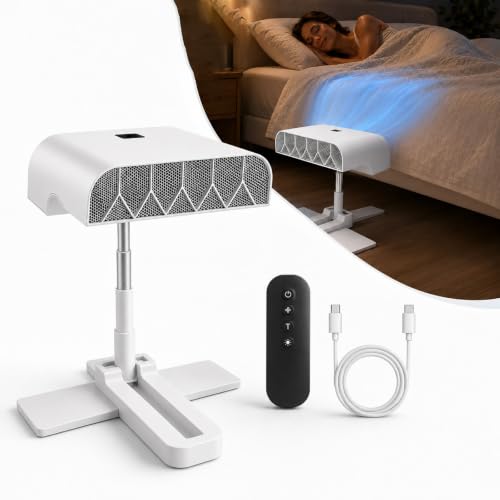 Bed Fan Under Sheets, 5-Speed Cooling System for Hot Sleepers, 11-24 in