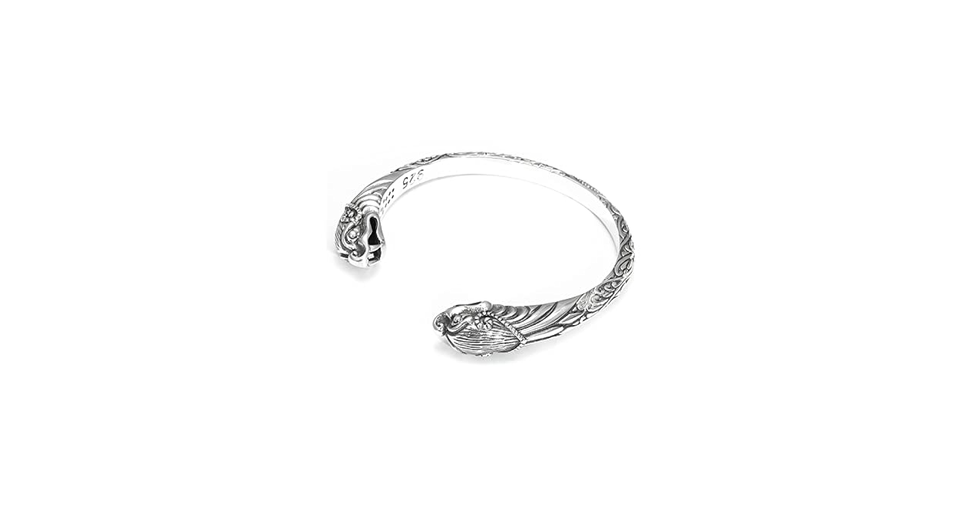 JadeAngel Snake Bracelet, Vintage 925 Sterling Silver Double
