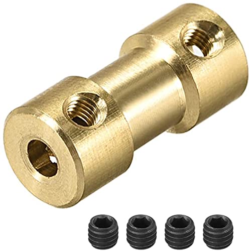 QUARKZMAN Accoppiamento Rigido 5mm A 5mm In Ottone | 20 Mm Lunghezza, 9 Mm Diametro | Kit Con 6 Pezzi, 24 Viti E 2 Chiavi Per Stampanti 3D