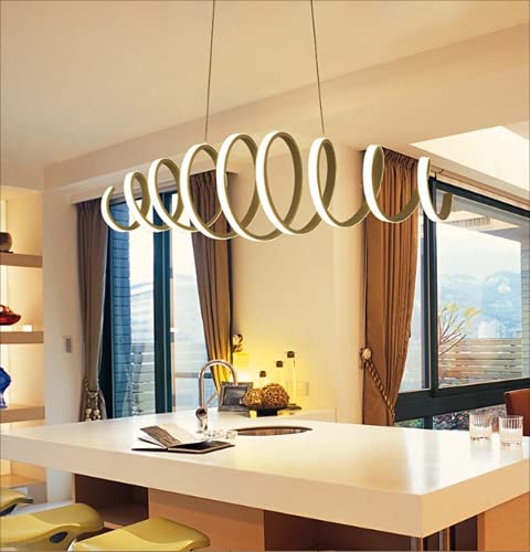 Les lustres de bureau design spirale 58W et suspension gel de silice télécommandé