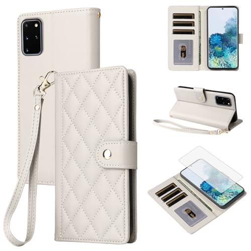 Étui en cuir de luxe pour Samsung S20 Plus avec verre de protection