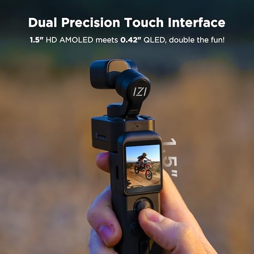 IZI IRIS Pocket 4K Vlogging Camera - with Dual AMOLED Display 1/1.3" CMOS Sensor, 3-Axis Gimbal Stabilizer, AI Tracking, 512GB Support, 160-Min Battery, Best Video Camera for Youtubers & Instagram - Image 8
