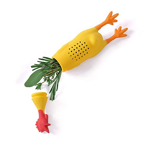 MonLiya Crock Chicken Shape Tea Mesh Silicone Herb Infuser Reusable Strainer Filter Herb