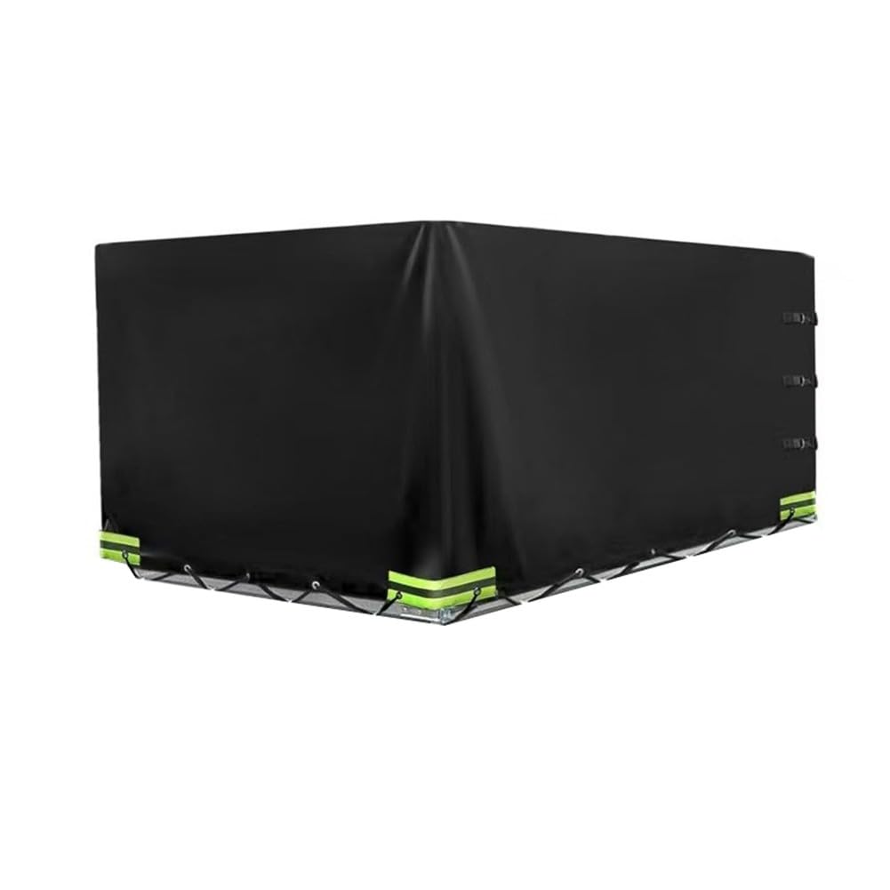 Funda de remolque Oxford 420D resistente, impermeable, resistente al viento, resistente a los rayos UV, con dobladillo elástico para almacenamiento al aire libre, color negro, 210 x 114 x 90