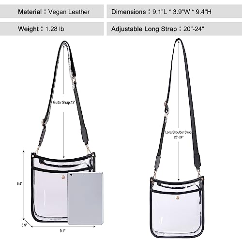 Image of CLUCI Clear Purse,Clear Bag For Stadium Events,Stadium Approved Crossbody Bag Purses for Women with Adjustable Strap