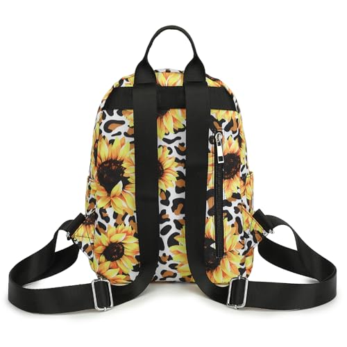 Image of Leopard Sunflower Mini Backpack Women Girls, Small Backpack Purse for Adults Teens Kids School Travel