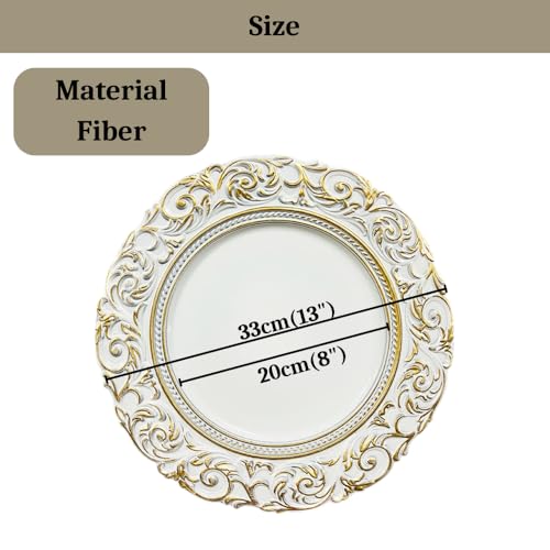 Image of Luxury Decorative Plate with Gold Embossed Design | Premium Gift Hamper Base, Charger Plate & Decorative Platter for Home Decor, Festive & Wedding Gifting