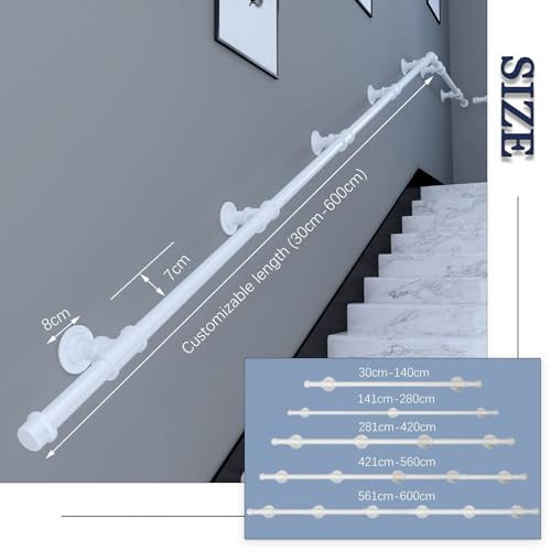 Rampe d'escalier extérieure antidérapante et barre de sécurité murale