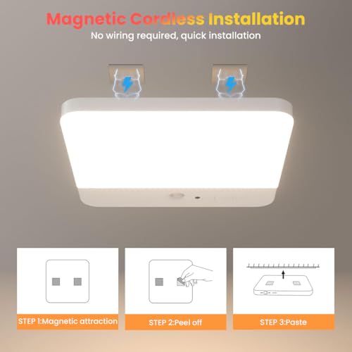 Image of ELEPHANTBOAT LED Wall Lamp Ceiling Light, 3-Color, Sensor, Remote, 4000mAh