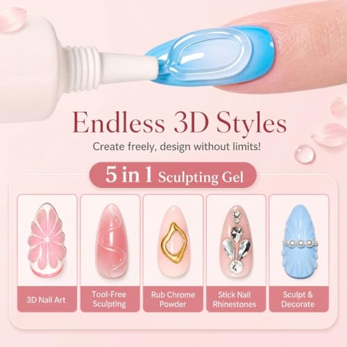 Image of Beetles 3D Gel Nail Art, Hema Free Sculpting Gel for Nail Art, No Wipe,15g