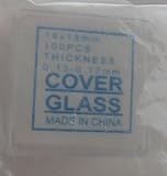 CapitolBrand M3453-1818 Glass Microscope Slide Cover Slip, 18mm Length, 18mm Width, #1 Thick (Box of 100)