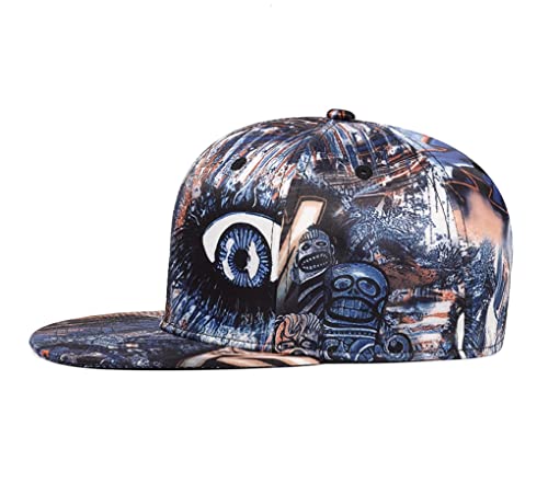 Quanhaigou Colorful Graffiti Snapback Hats For Men Women, Abstract Printed Sun Baseball Cap Flat Bill Youth Hip Hop Caps #TOP4